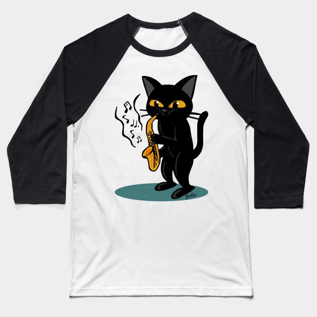 Saxophone Baseball T-Shirt by BATKEI